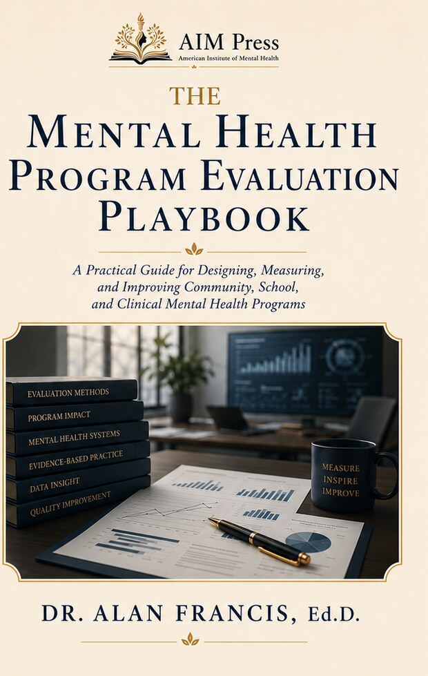 Cover of The Mental Health Program Evaluation Playbook by Dr. Alan Francis